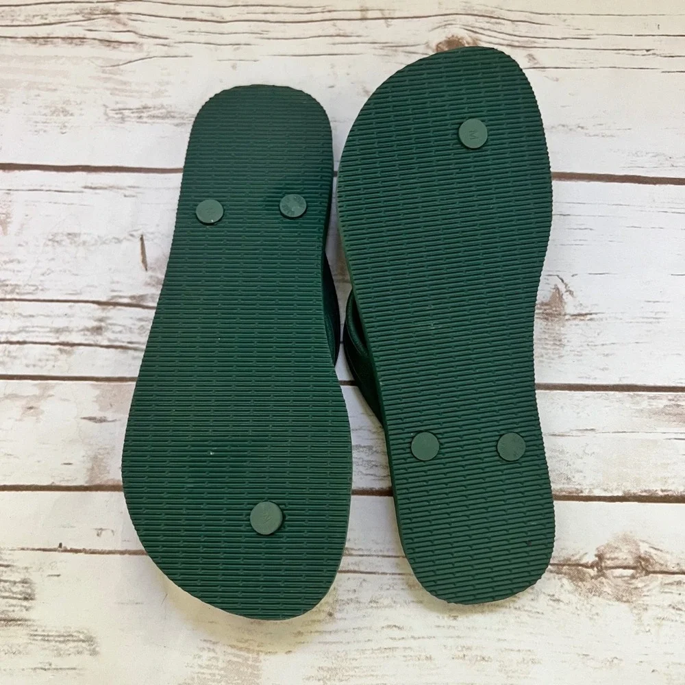 Gurus Forest Green Natural Rubber Khadau Flip Flop Size M - US 9-10W/7-8‎ M